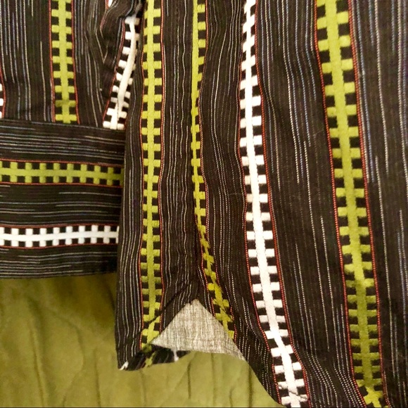 Tommy Bahama Green Black Striped Contrast Cuff SzM - Picture 3 of 7